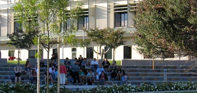 students on steps