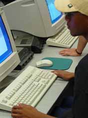 student at computer