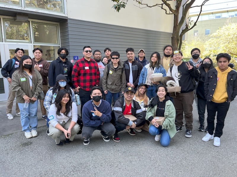 Group of students pose for a photo