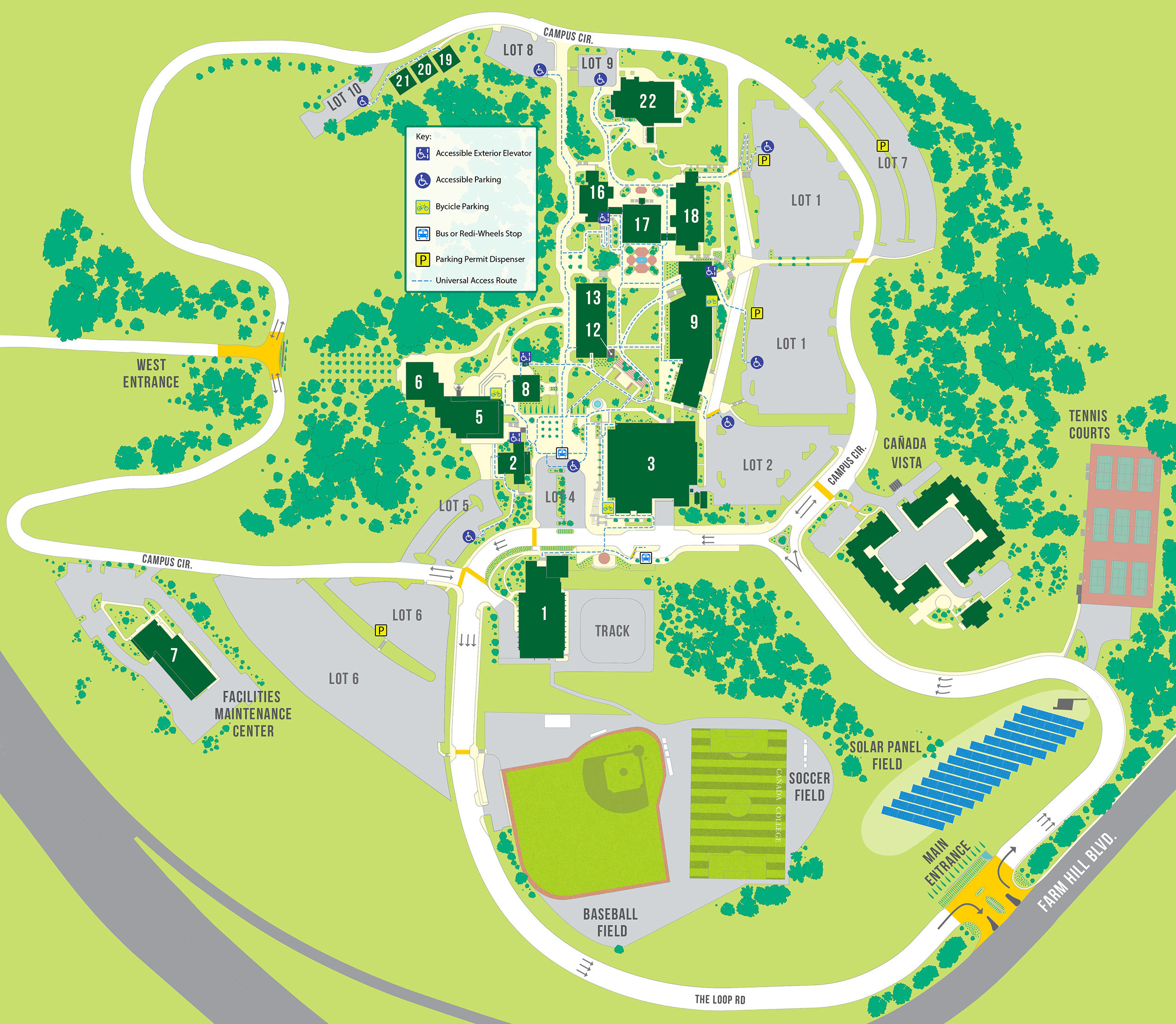 Map and Directory | About Cañada | Cañada College