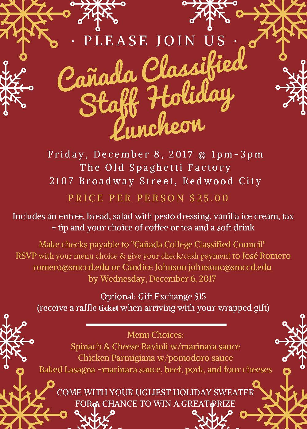 work holiday luncheon flyer