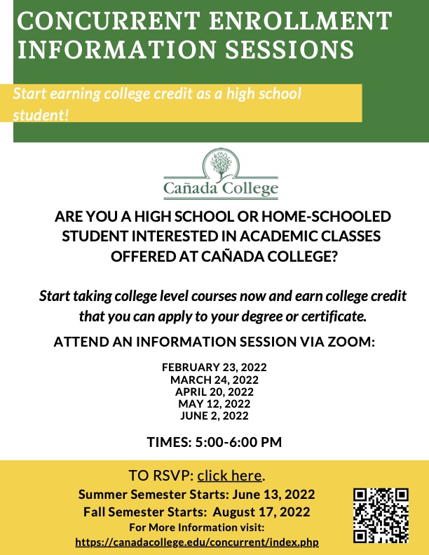 Concurrent Enrollment Information Sessions Flyer