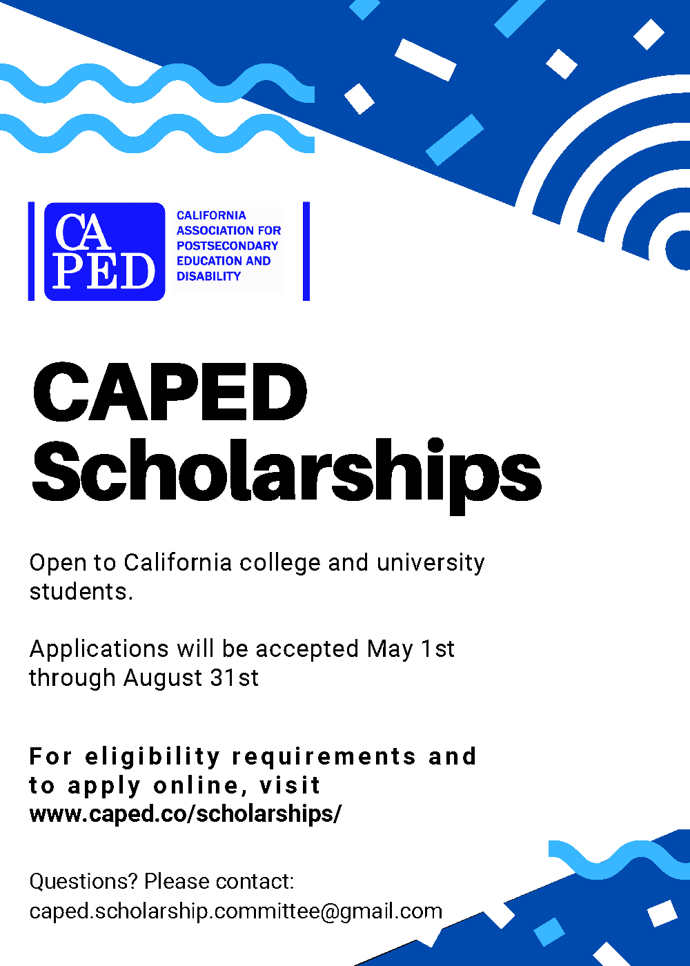 2022 CAPED Scholarships Flyer