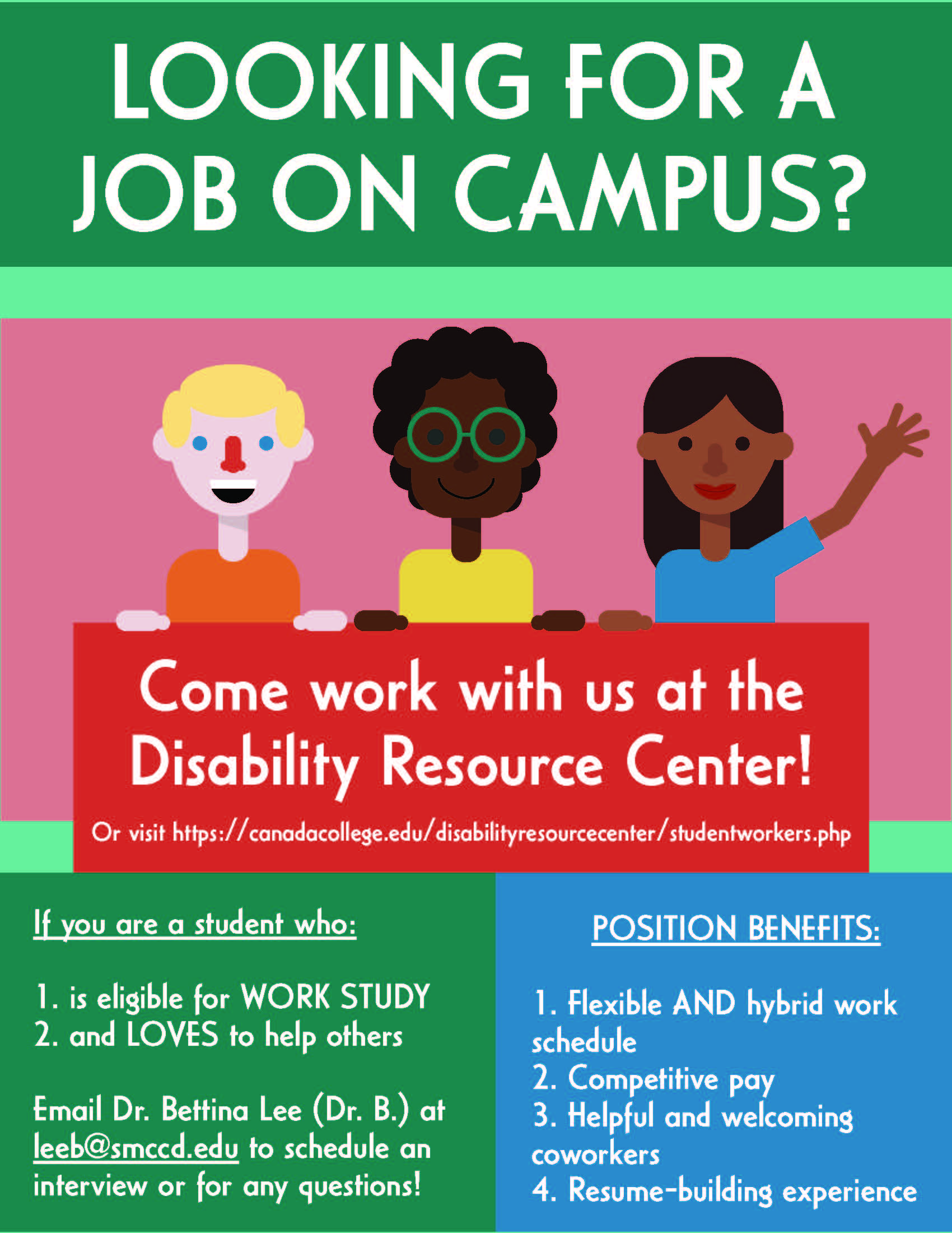 Come work with us at the disability resource center!
