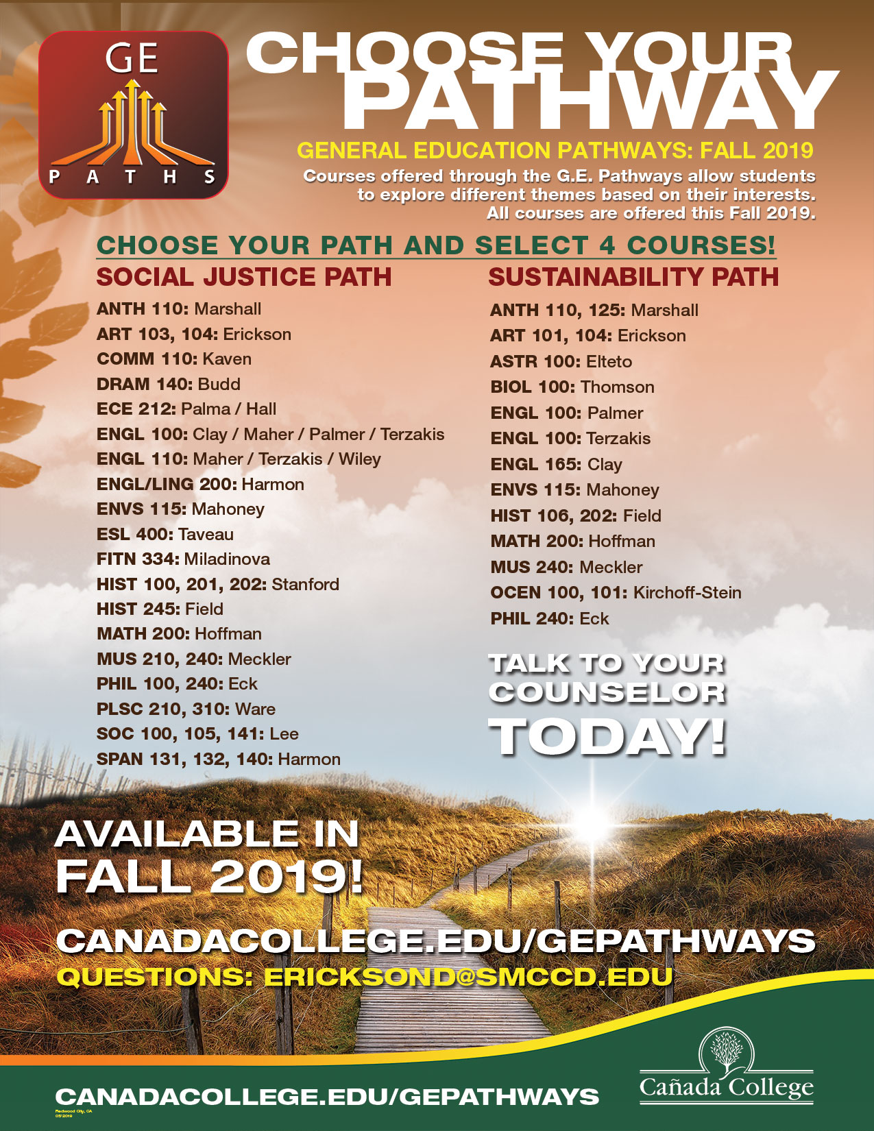 Fall 2019 GE Pathways poster