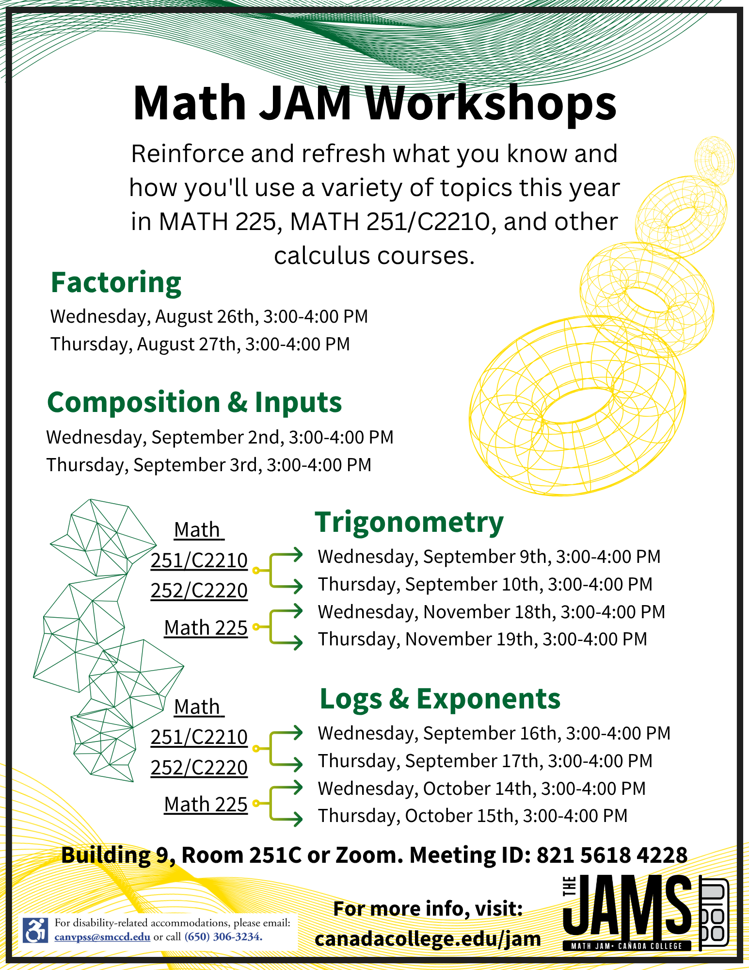 Math JAM Workshop Flyer