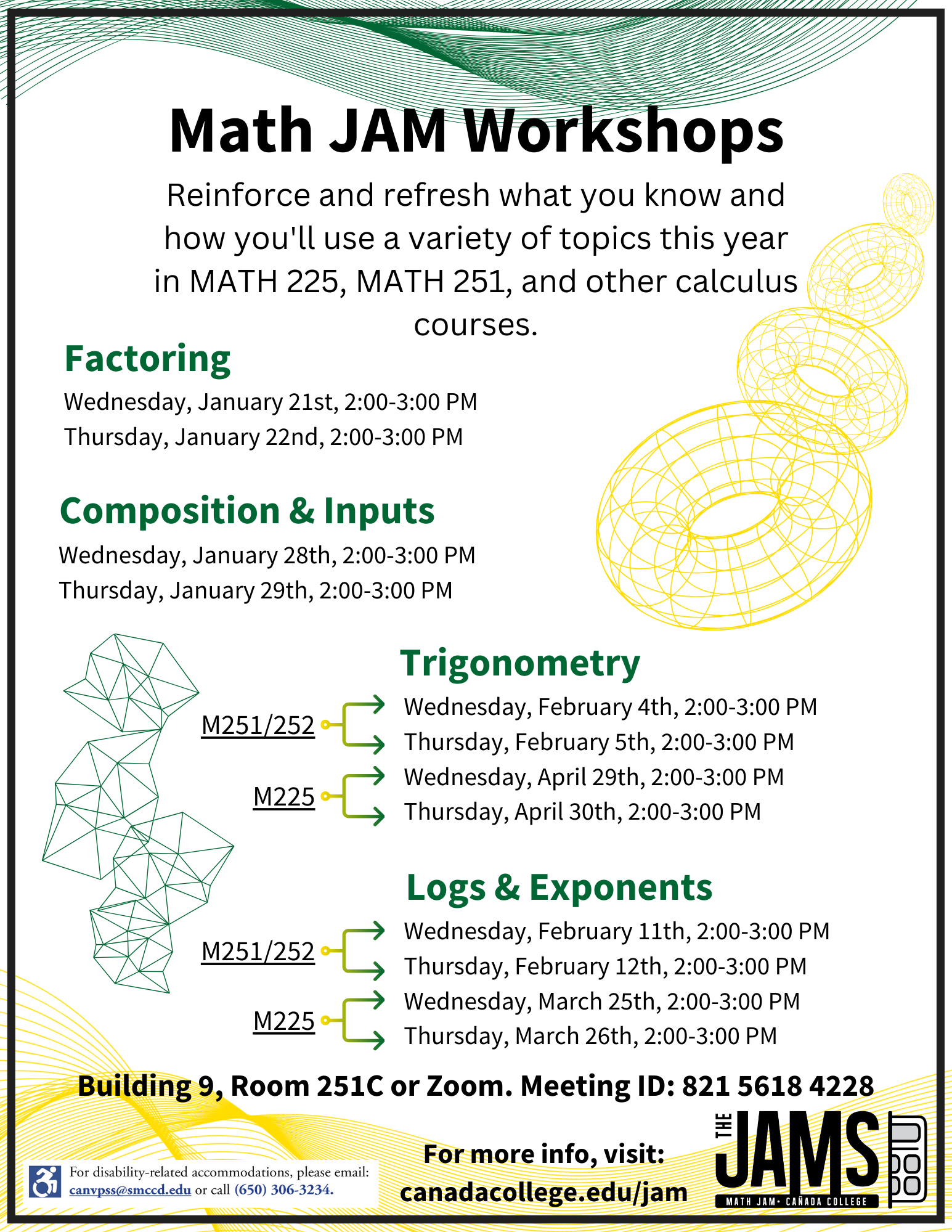 Current Math JAM Workshop Flyer Current Math JAM Workshop Flyer