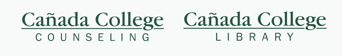 Cañada College wordmarks for Counseling and Library departments.