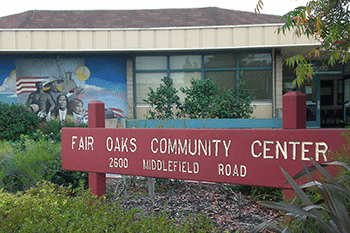 Fair Oaks Community Center sign in front of building