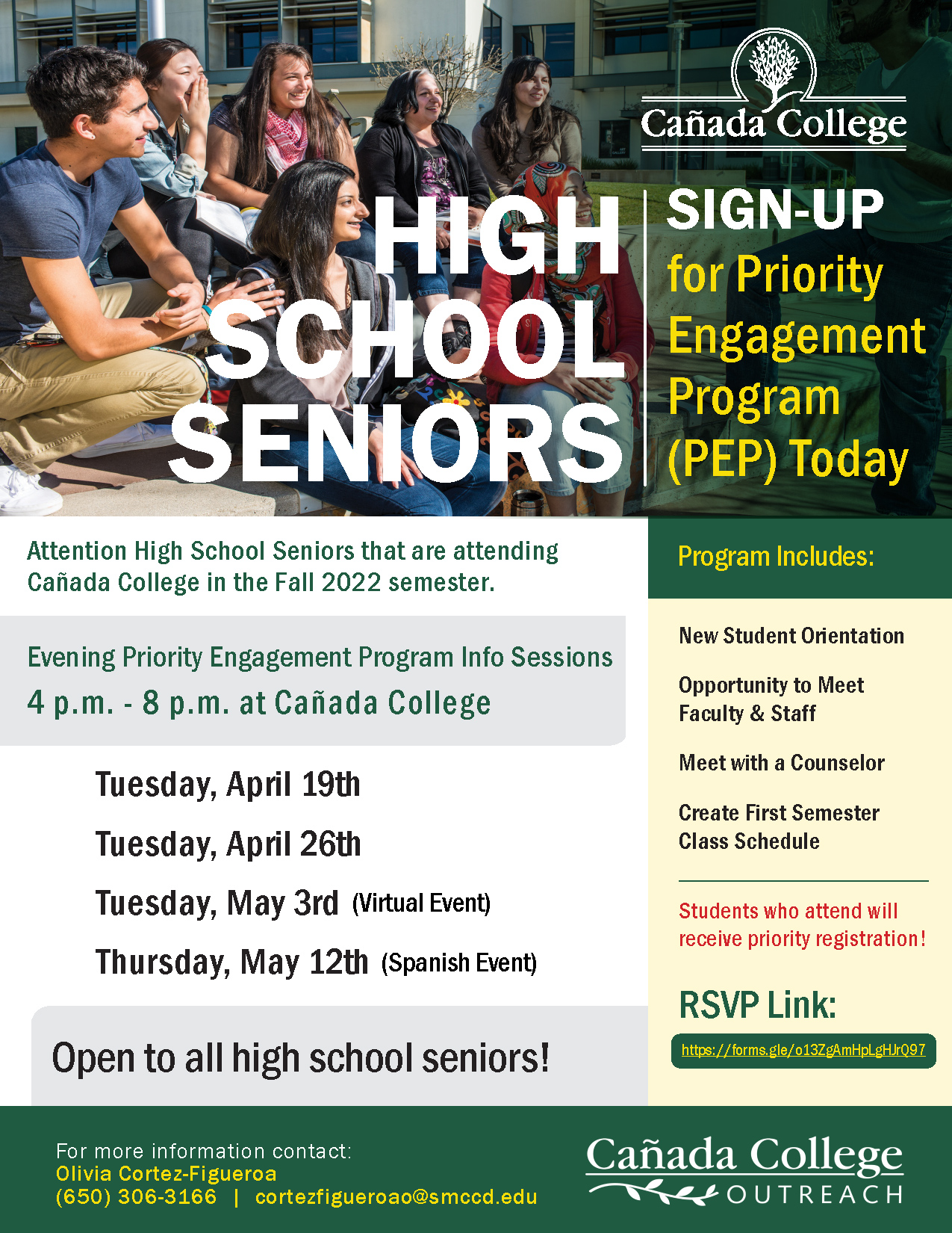 2022 Pep Session Flyer. Sign up for Priority Enrollment Program (PEP) Today.
