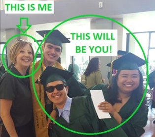 A group of people posing for the camera, the text says: "THIS IS ME THIS WILL BE YOU!"